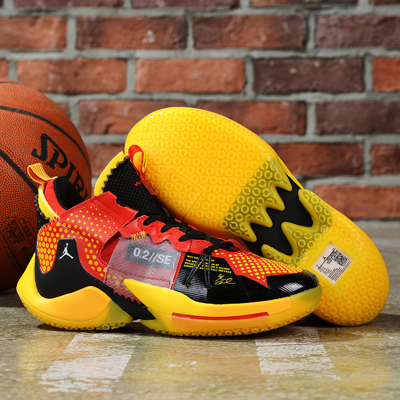 Air Jordan Why Not Zero0.2 Yellow Black Red Basketball Shoes - Click Image to Close